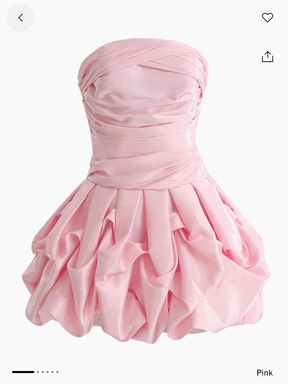 Strapless Pink Bubble Hem Cocktail Dress